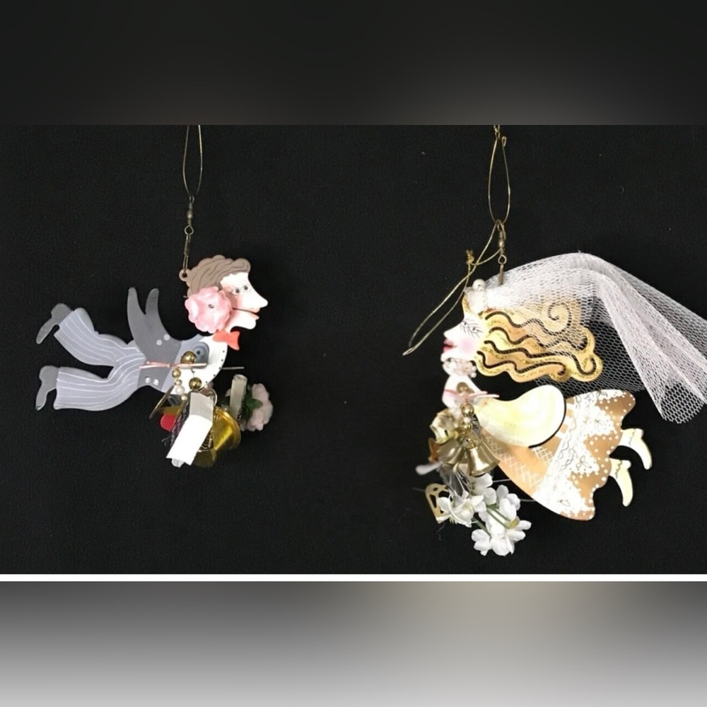 Fanciful Flights Ornaments - Bride and Prince Charming - VINTAGE - RARE